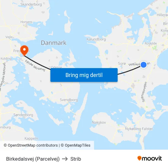 Birkedalsvej (Parcelvej) to Strib map