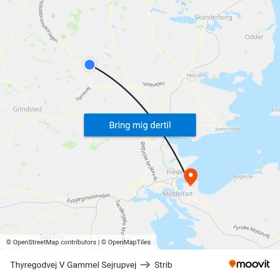 Thyregodvej V Gammel Sejrupvej to Strib map