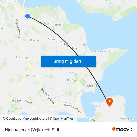 Hjulmagervej (Vejle) to Strib map