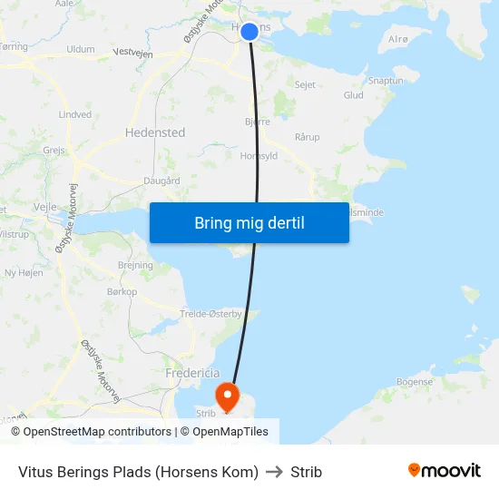 Vitus Berings Plads (Horsens Kom) to Strib map