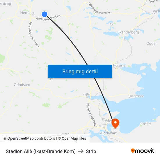 Stadion Allè (Ikast-Brande Kom) to Strib map