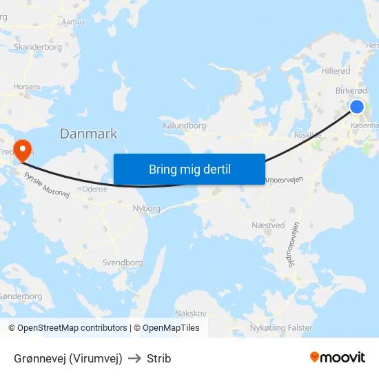 Grønnevej (Virumvej) to Strib map