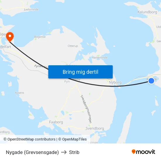 Nygade (Grevsensgade) to Strib map