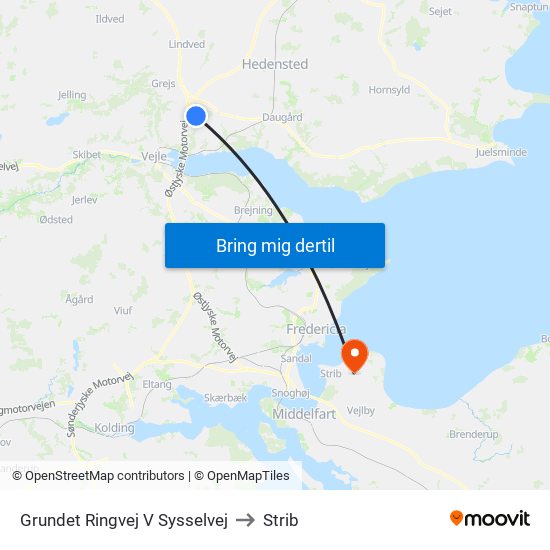 Grundet Ringvej V Sysselvej to Strib map