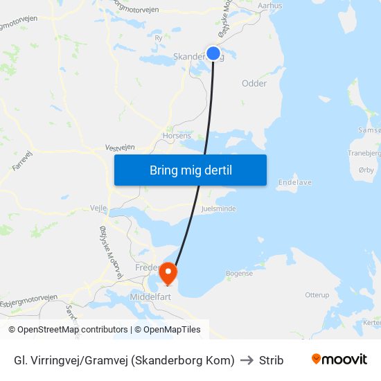 Gl. Virringvej/Gramvej (Skanderborg Kom) to Strib map