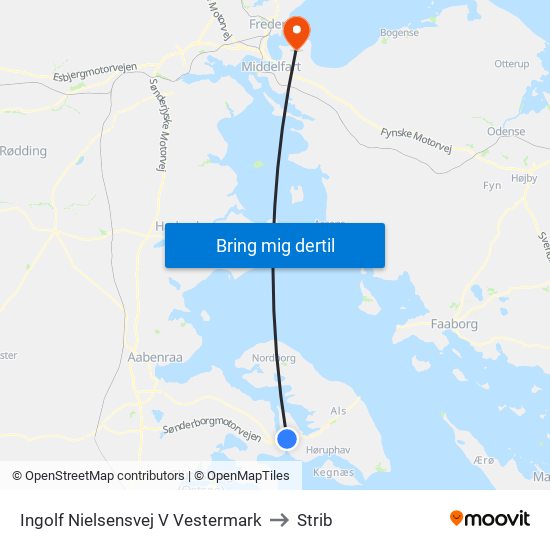 Ingolf Nielsensvej V Vestermark to Strib map