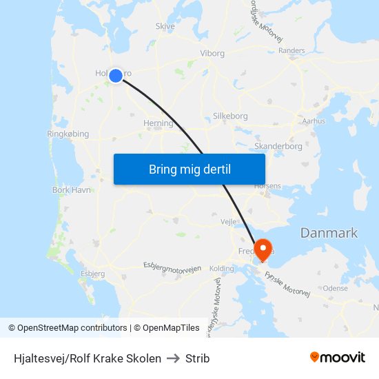 Hjaltesvej/Rolf Krake Skolen to Strib map