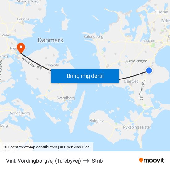 Vink Vordingborgvej (Turebyvej) to Strib map