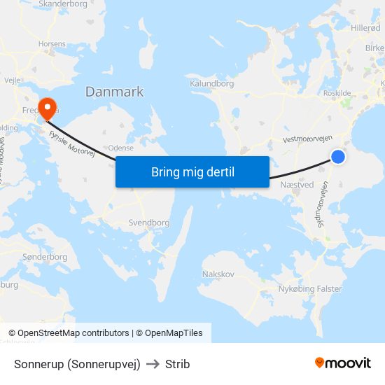 Sonnerup (Sonnerupvej) to Strib map