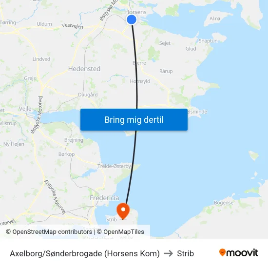 Axelborg/Sønderbrogade (Horsens Kom) to Strib map