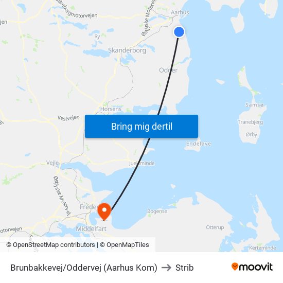 Brunbakkevej/Oddervej (Aarhus Kom) to Strib map