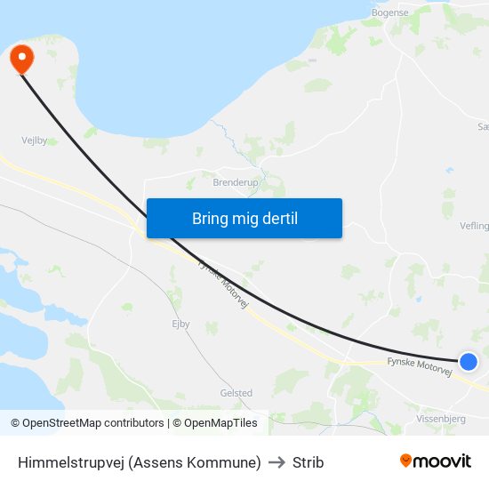 Himmelstrupvej (Assens Kommune) to Strib map