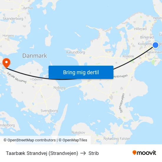 Taarbæk Strandvej (Strandvejen) to Strib map