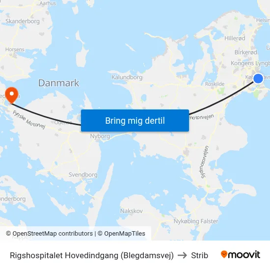 Rigshospitalet Hovedindgang (Blegdamsvej) to Strib map