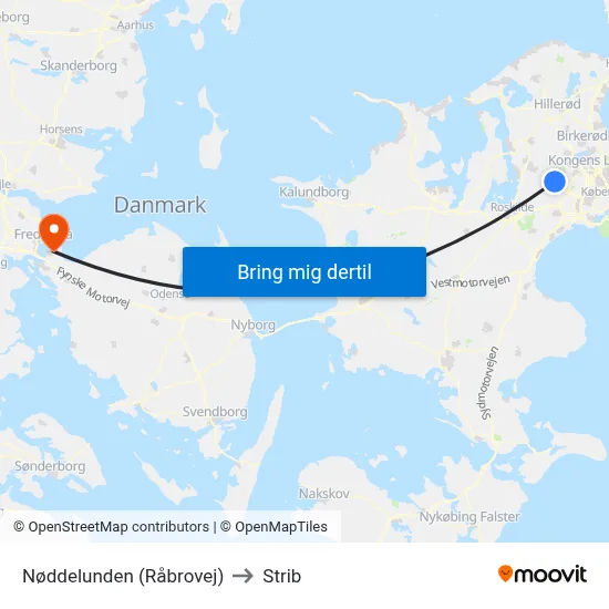 Nøddelunden (Råbrovej) to Strib map