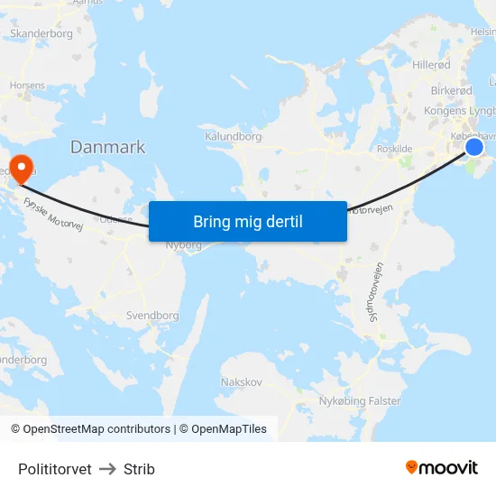 Polititorvet to Strib map