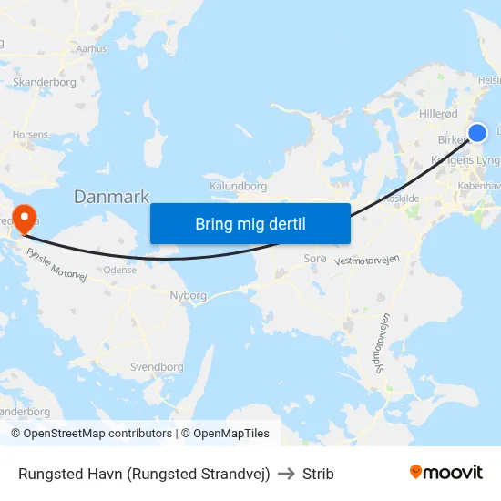 Rungsted Havn (Rungsted Strandvej) to Strib map