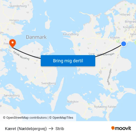 Kæret (Nældebjergvej) to Strib map