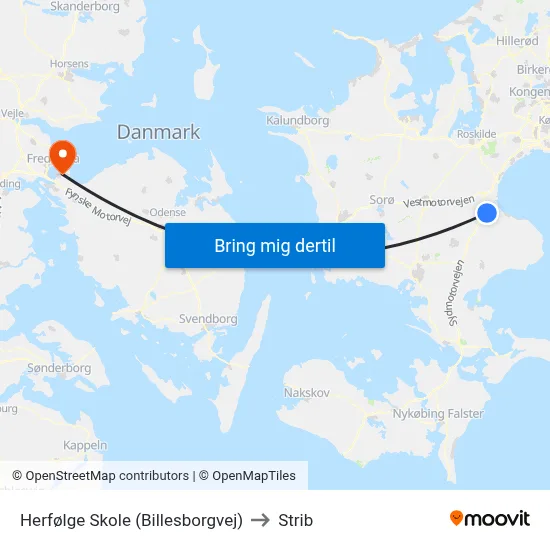 Herfølge Skole (Billesborgvej) to Strib map