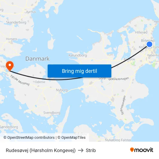 Rudesøvej (Hørsholm Kongevej) to Strib map