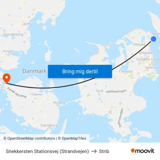Snekkersten Stationsvej (Strandvejen) to Strib map