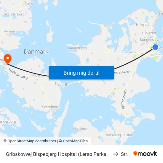 Gribskovvej Bispebjerg Hospital (Lersø Parkallé) to Strib map