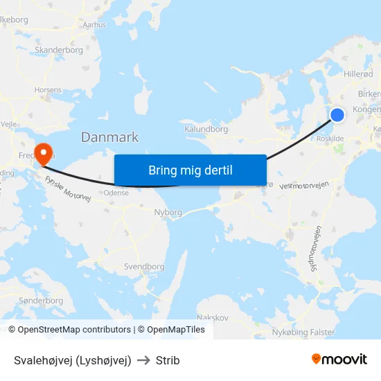 Svalehøjvej (Lyshøjvej) to Strib map