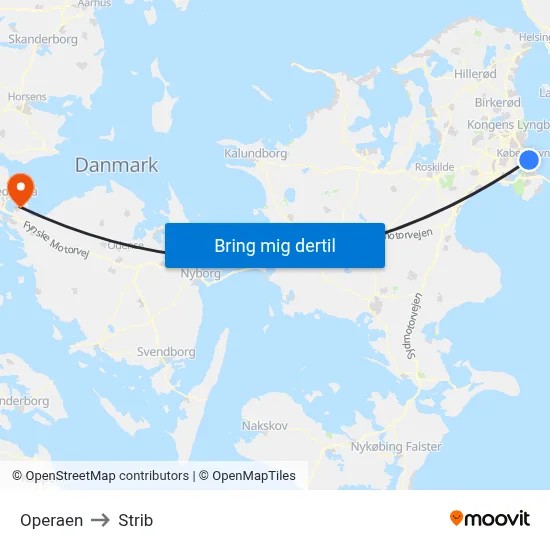 Operaen to Strib map