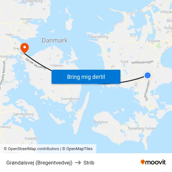 Grøndalsvej (Bregentvedvej) to Strib map