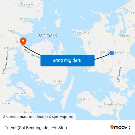 Torvet (Sct Bendtsgade) to Strib map