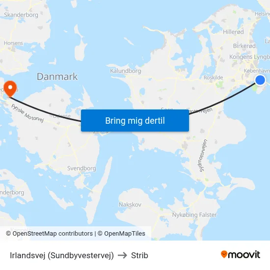 Irlandsvej (Sundbyvestervej) to Strib map