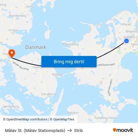 Måløv St. (Måløv Stationsplads) to Strib map
