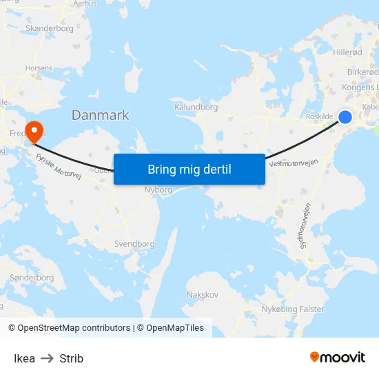 Ikea to Strib map