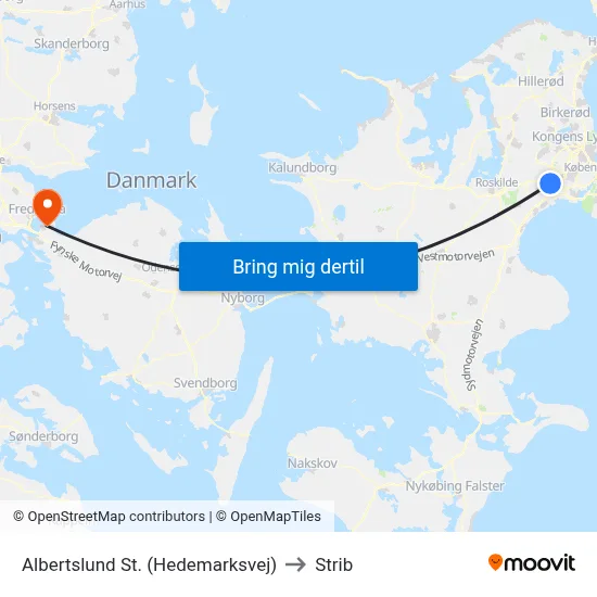 Albertslund St. (Hedemarksvej) to Strib map
