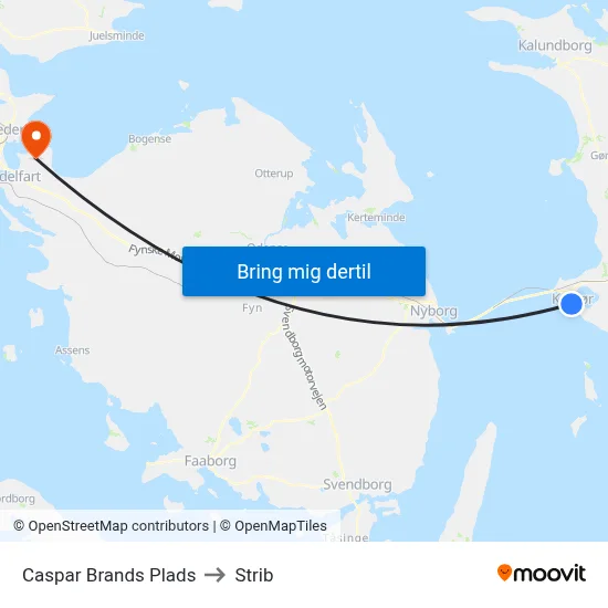 Caspar Brands Plads to Strib map