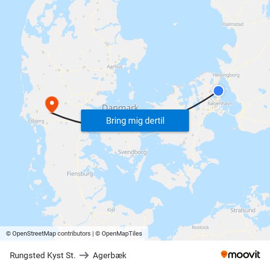 Rungsted Kyst St. to Agerbæk map
