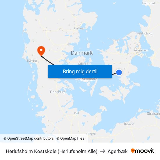 Herlufsholm Kostskole (Herlufsholm Alle) to Agerbæk map