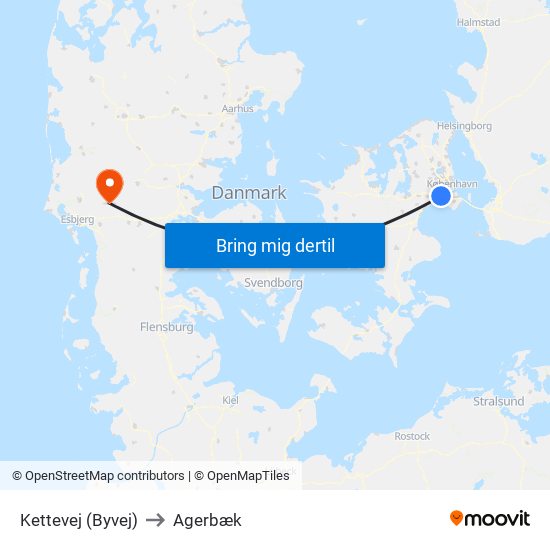 Kettevej (Byvej) to Agerbæk map