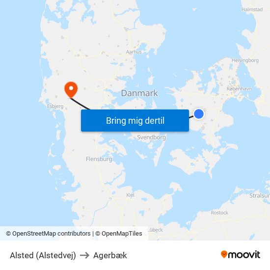 Alsted (Alstedvej) to Agerbæk map