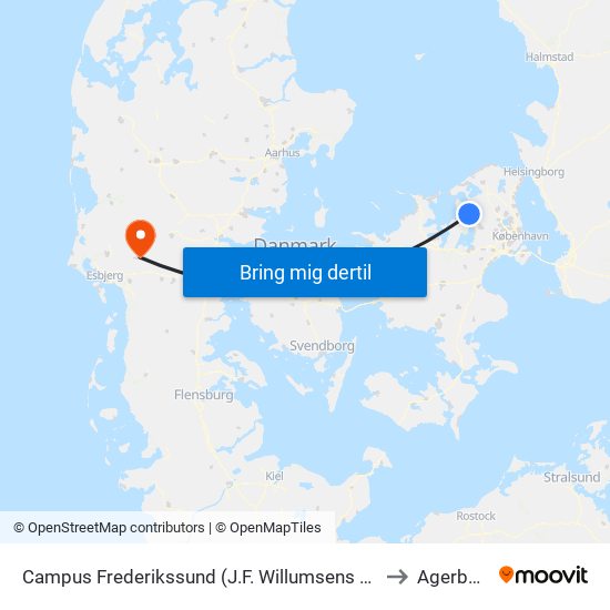 Campus Frederikssund (J.F. Willumsens Vej) to Agerbæk map