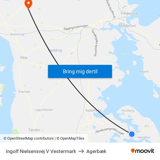 Ingolf Nielsensvej V Vestermark to Agerbæk map