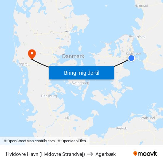 Hvidovre Havn (Hvidovre Strandvej) to Agerbæk map