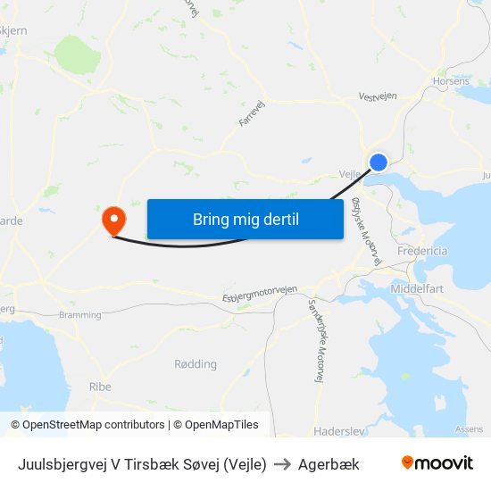 Juulsbjergvej V Tirsbæk Søvej (Vejle) to Agerbæk map