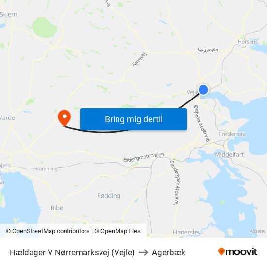 Hældager V Nørremarksvej to Agerbæk map