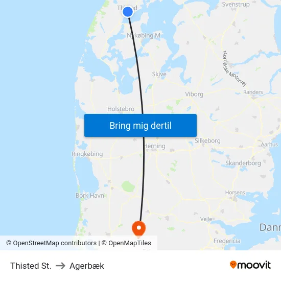 Thisted St. to Agerbæk map
