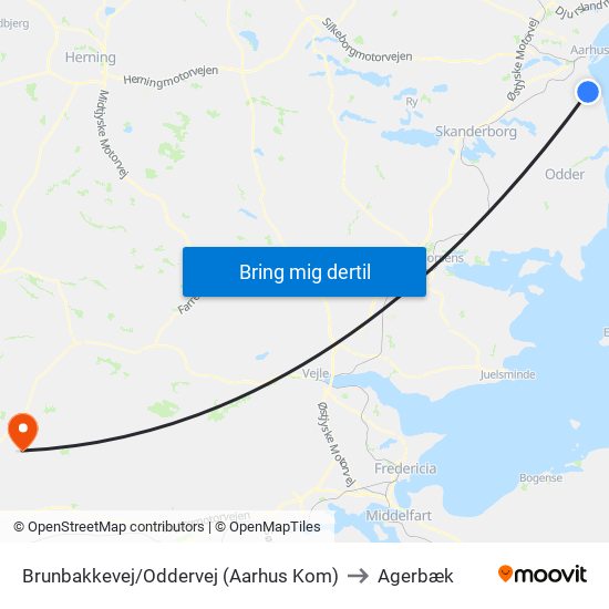 Brunbakkevej/Oddervej (Aarhus Kom) to Agerbæk map