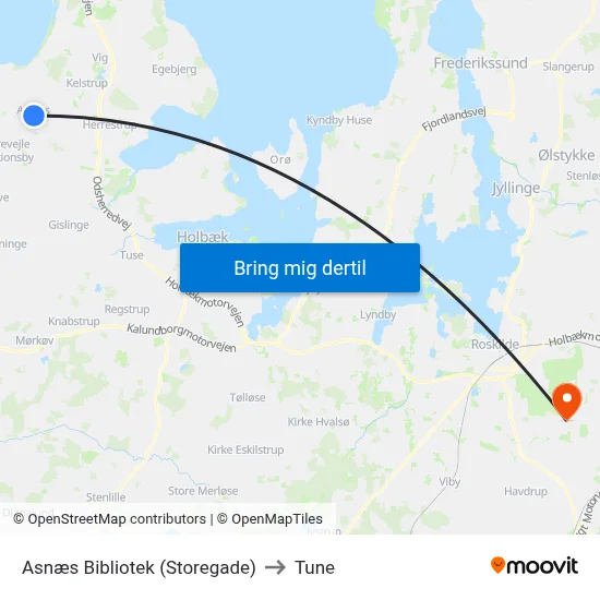 Asnæs Bibliotek (Storegade) to Tune map