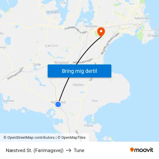 Næstved St. (Farimagsvej) to Tune map