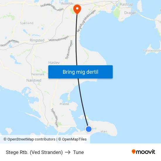 Stege Rtb. (Ved Stranden) to Tune map