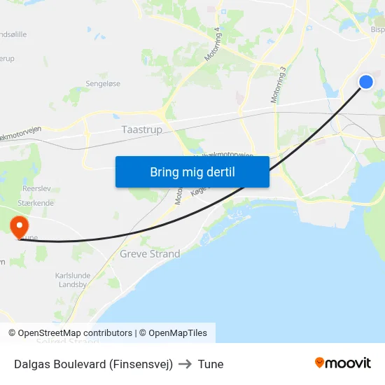 Dalgas Boulevard (Finsensvej) to Tune map